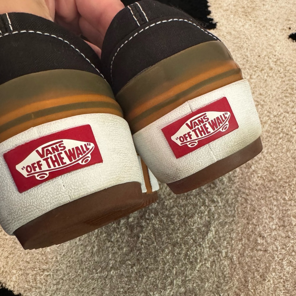Vans stacked Black and White Sneakers with Brown Accents - Picture 8 of 13